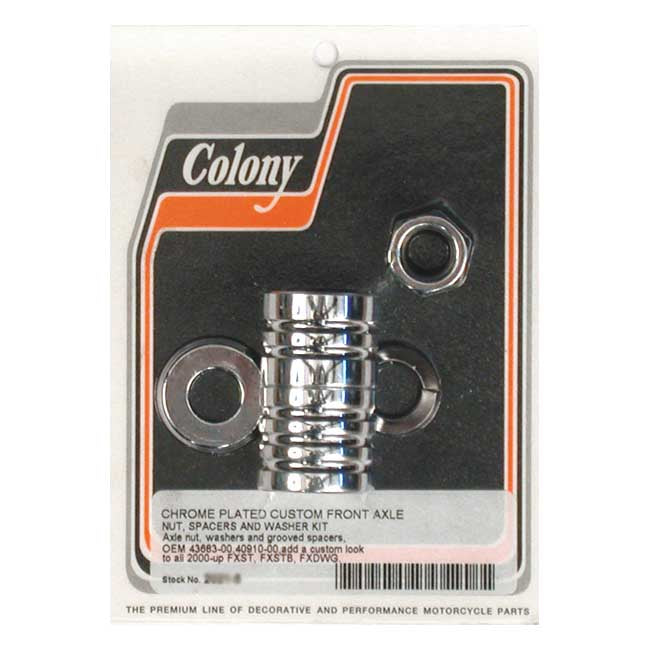 Colony axle spacer kit front, grooved — 00-06 FXST/B/I/BI; 00-05 (NU) FXDWG/I