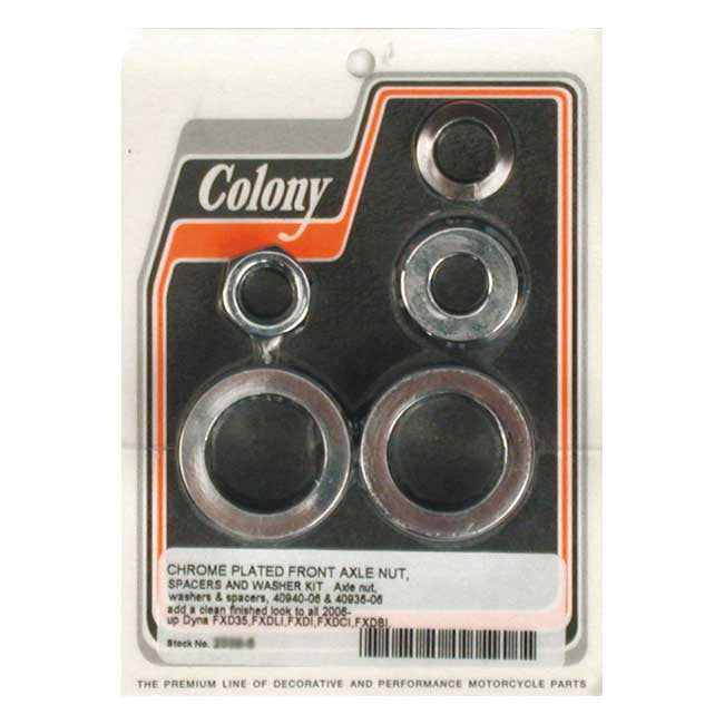Colony axle spacer kit front, smooth — 2006 DYNA (EXCL. FXDWG/I)