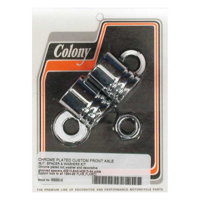 Colony axle spacer kit front, grooved — 94-99 FLHR/CI (NU)