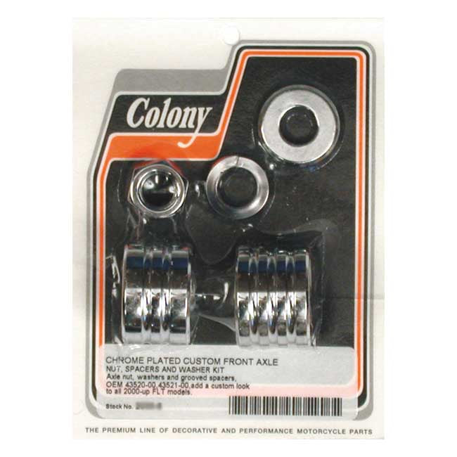Colony axle spacer kit front, grooved — 00-06 FLT/Touring