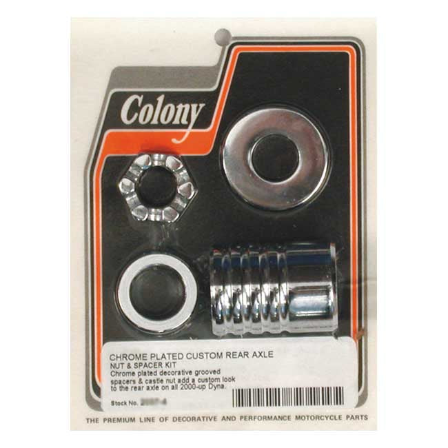Colony axle spacer kit rear, grooved — 00-05 Dyna (NU)