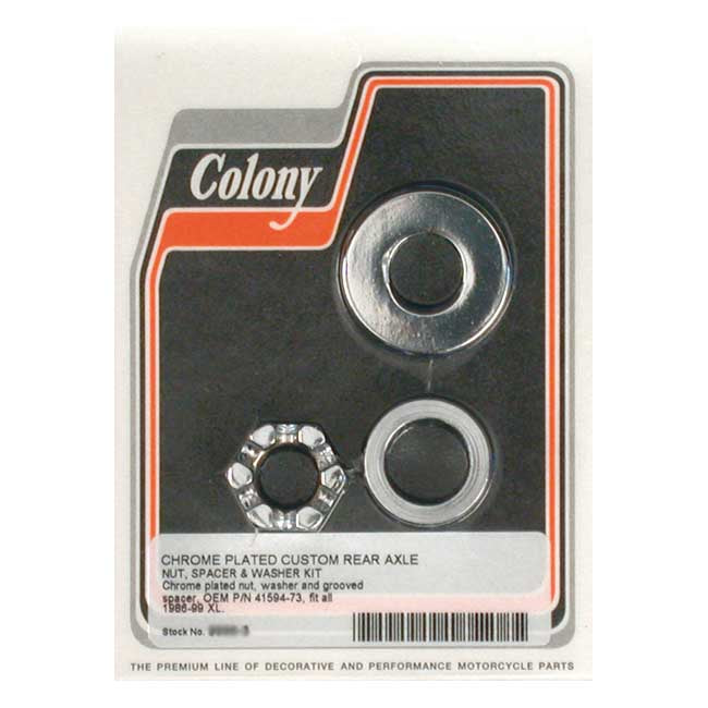 Colony axle spacer kit rear, grooved — 86-99 XL Sportster (NU)