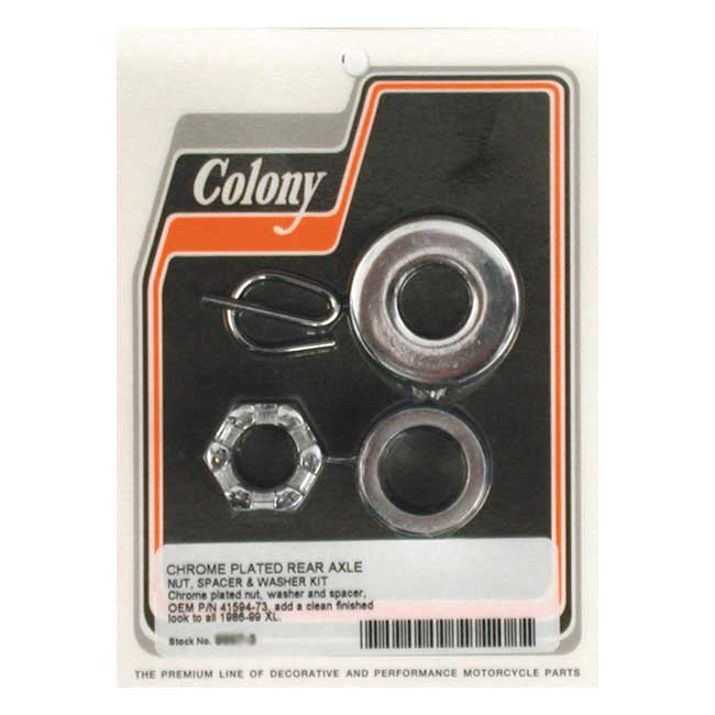 Colony axle spacer kit rear, smooth — 86-99 XL Sportster (NU)