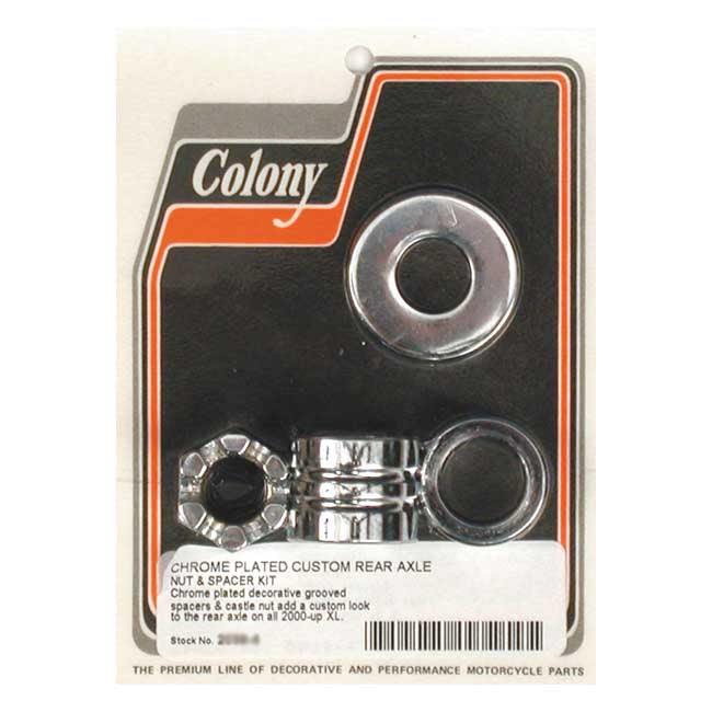 Colony axle spacer kit rear, grooved — 00-03 XL Sportster (NU)