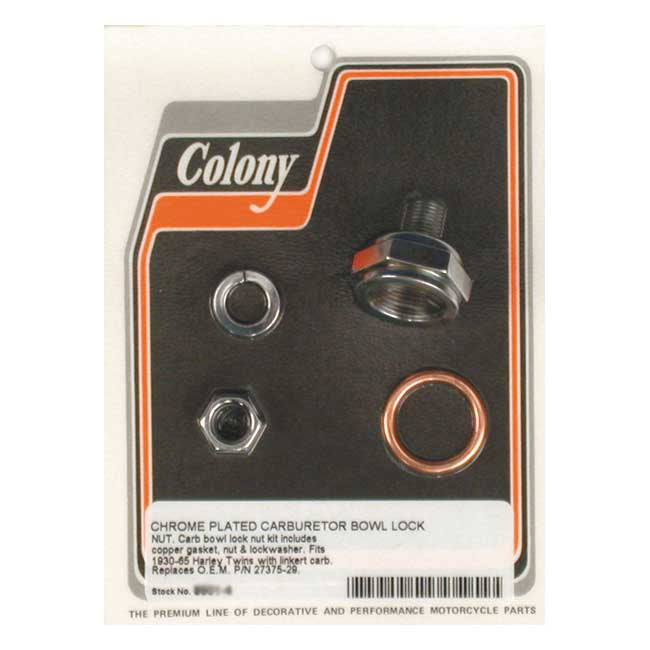 Colony linkert carb bowl lock nut kit — 30-65 H-D (NU)