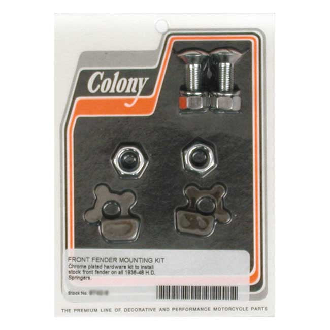 Colony, front fender mount kit. Chrome — 36-48 Big Twin (NU)