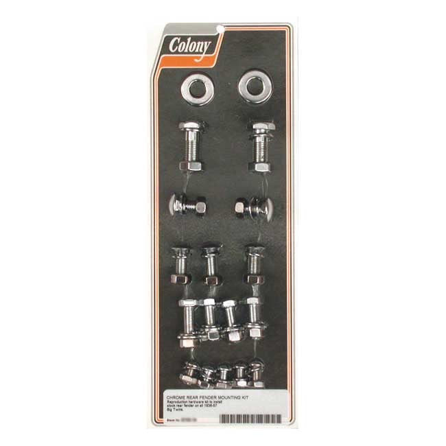 Colony, rear fender mount kit. Chrome — 36-57 Big Twin (NU)