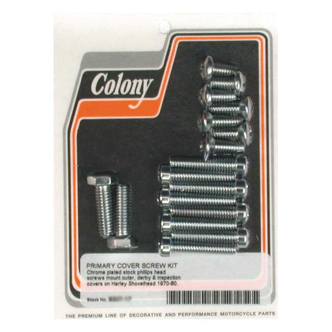 Colony primary mount kit phillips head, chrome — 70-80 Big Twin (NU)