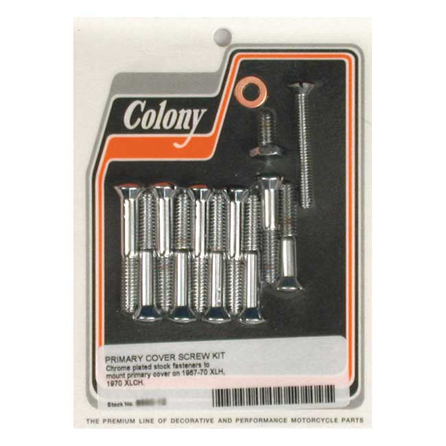 Colony primary mount kit slotted head, chrome — 67-70 XLH; 1970 XLCH (NU)