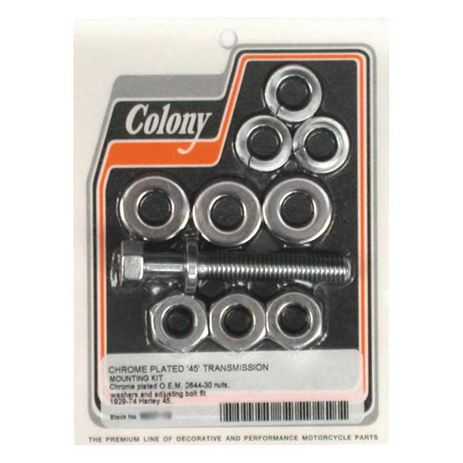 Colony, transmission mount kit. Chrome — 29-73 45" Flathead (NU)
