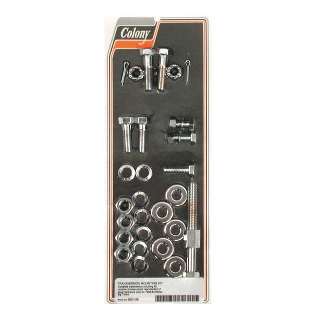 Colony, transmission mount kit. Chrome — 36-64 Big Twin (NU)