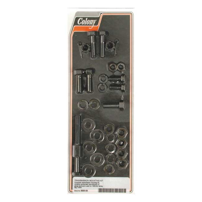 Colony, transmission mount kit. Black parkerized — 36-64 Big Twin (NU)
