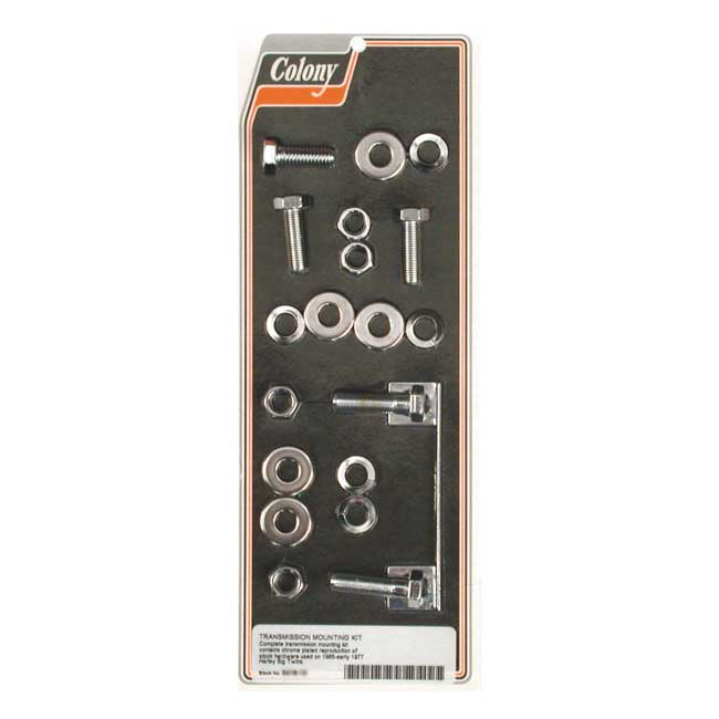 Colony, transmission mount kit. Chrome — 65-E77 Big Twin (NU)