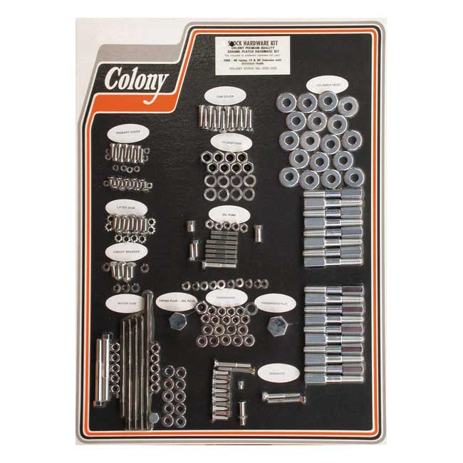Colony motor screw set — 40-48 74"/80" U models WITH ALUMINUM HEADS (NU)