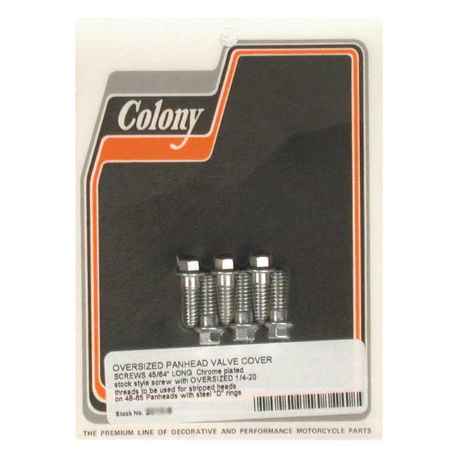 Colony, oversized Panhead rocker cover screw set — 48-65 Panhead (NU)