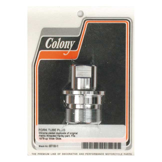 Colony, 41mm fork tube plug. Chrome