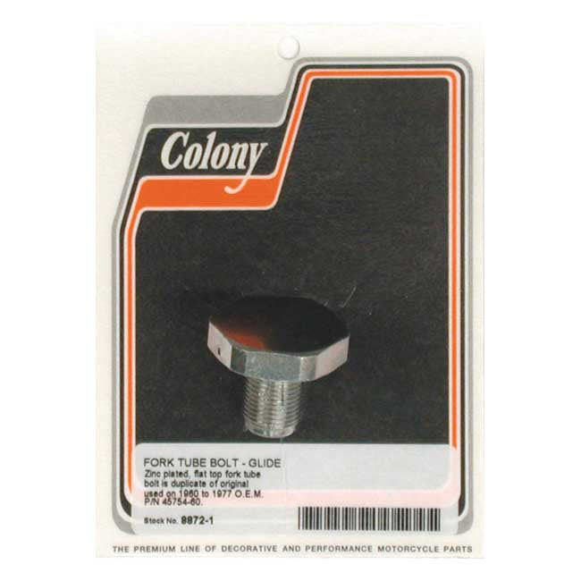 Colony, 41mm fork tube cap bolt. Zinc