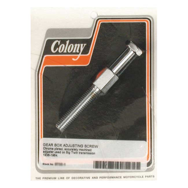 Colony, transmission adjuster bolt. Chrome — 36-64 Big Twin (NU)