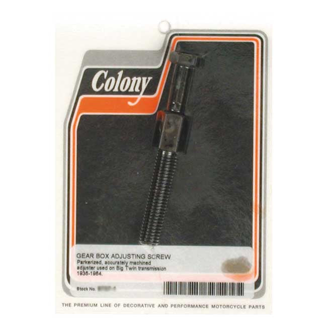 Colony, transmission adjuster bolt. Black parkerized — 36-64 all Big Twin (NU)