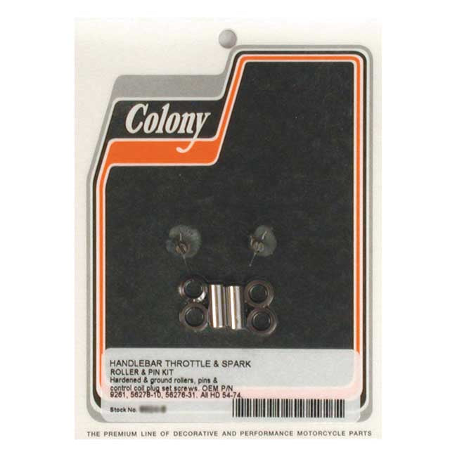 Colony h/b throttle/spark roller/pin kt — 54-73 H-D with hand controlled ignition advance (NU)
