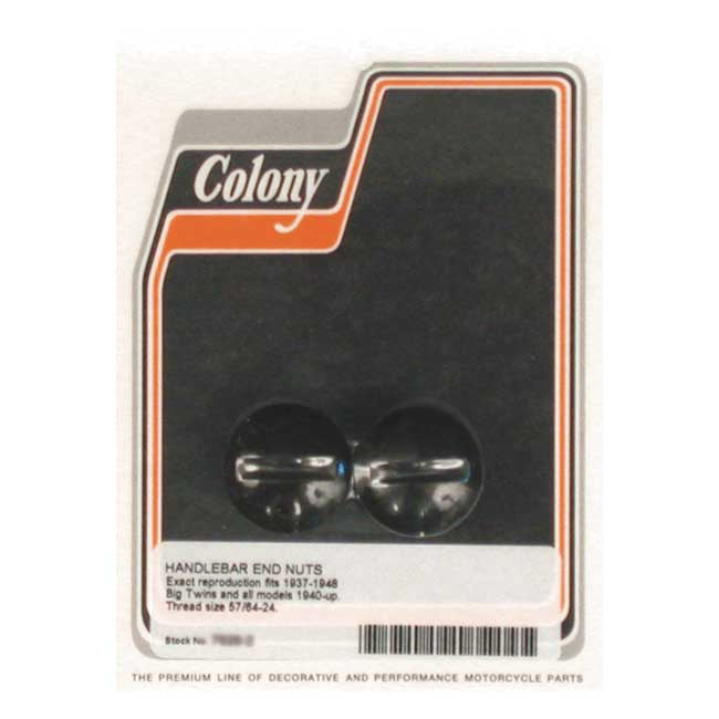 Colony handlebar end plugs — 1922-1930 all H-D (Excl. 1 cyl.); 1937-1948 Big Twin and 1940-73 45" SV