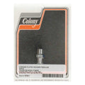 Colony, Knuckle rocker box oil feed fitting. Chrome — 36-41 Knucklehead; 37-64 45" Flathead (NU)