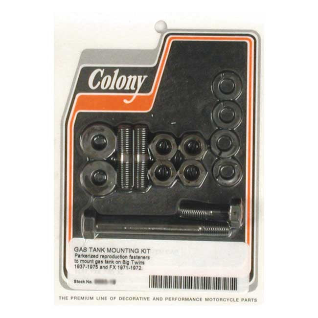 Colony. 37-75 gas tank mount kit. Parkerized