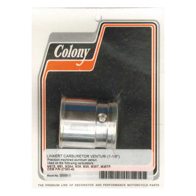Colony, venturi for 1-1/2" Linkert carb — M61B/61/36A/36/35/35T/35TP