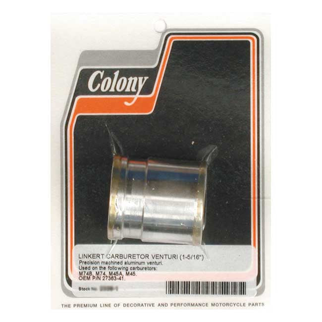 Colony, venturi for 1-1/2" Linkert carb — M-25/45/45A/74/74B/75A
