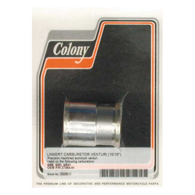 Colony, venturi for 1-1/4" Linkert carb — 45" WL; WLA; WLC