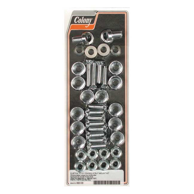 Colony, fender strut mount kit. Chrome — 86-99 FXST; FXSTC; FXSTS (NU) (6-hole struts)