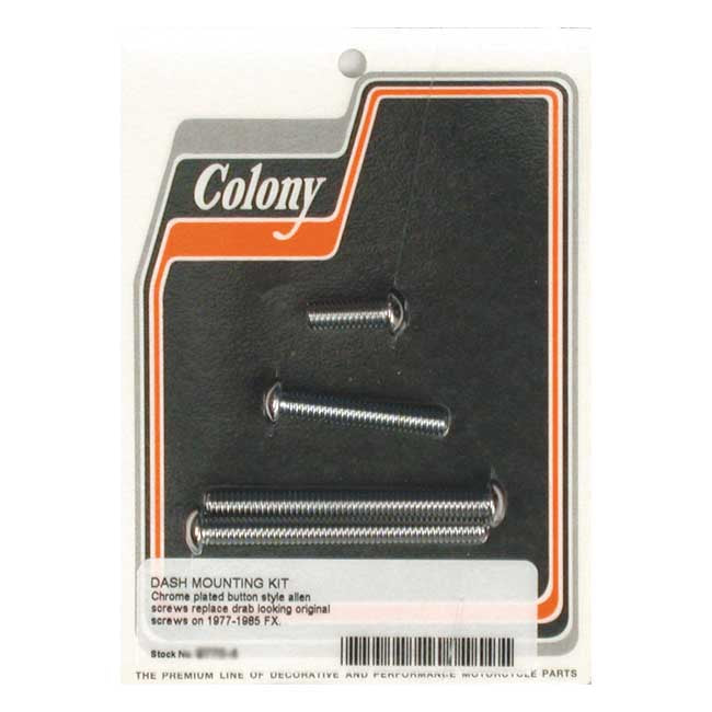 Colony, dash mount kit. Chrome Button head