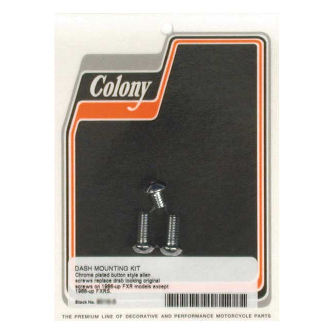 Colony, dash cover mount kit. Chrome Button head