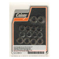 Colony, floorboard stud mount kit. Black — 36-57 Big Twin (NU)