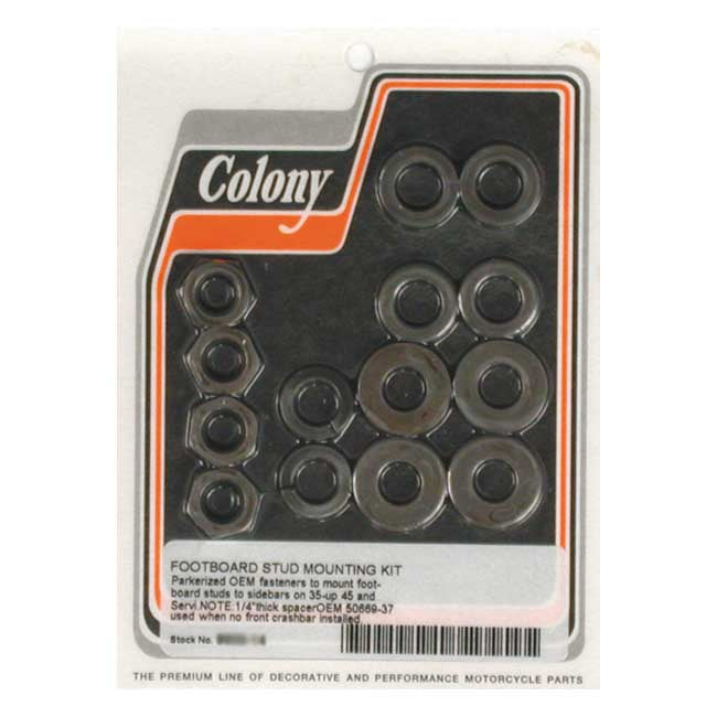 Colony, floorboard stud mount kit. Black — 35-73 45" Flathead & 45" Servi-Car (NU)