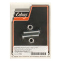 Colony, foot peg mount kit. Chrome — 69-up Big Twin; XL Sportster. 3/8-16 threaded