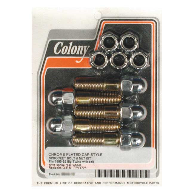 Colony sprocket bolt & nut kit — 85-92 Big Twin (NU)