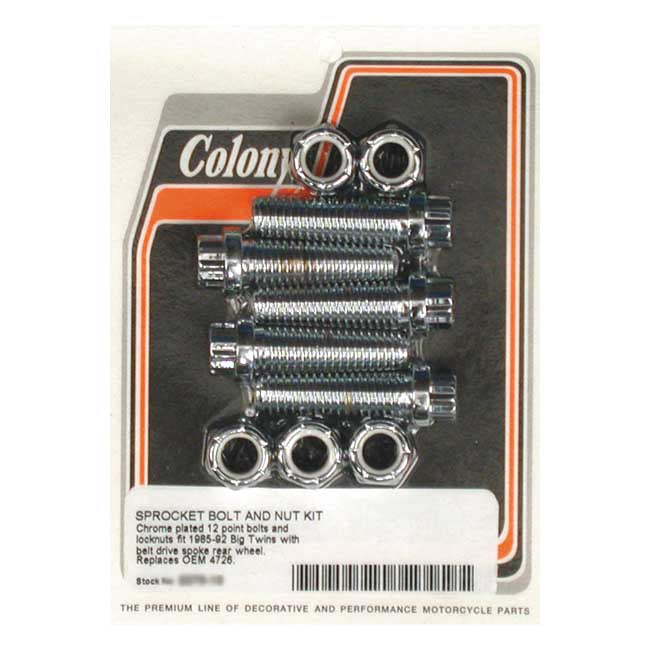 Colony sprocket bolt & nut kit — 85-92 Big Twin (NU)