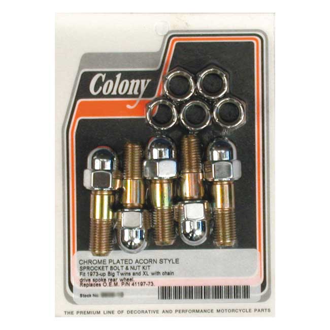 Colony sprocket bolt & nut kit — 73-84 Big Twin; 79-90 XL Sportster (NU)