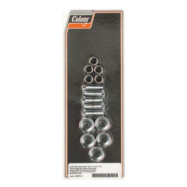 Colony sprocket bolt & nut kit — 73-84 Big Twin; 79-90 XL Sportster (NU)