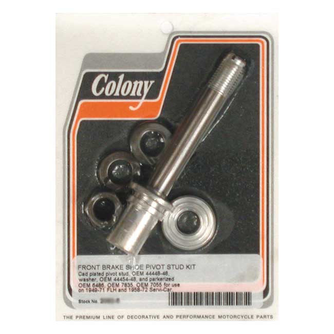 Colony brake pivot stud drum brake