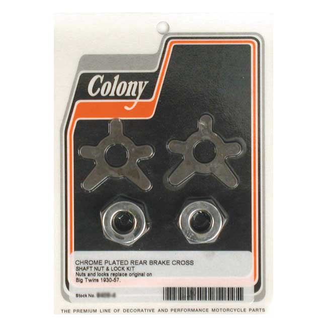 Colony brake shaft lock & nut kit — 30-57 Big Twin (NU)