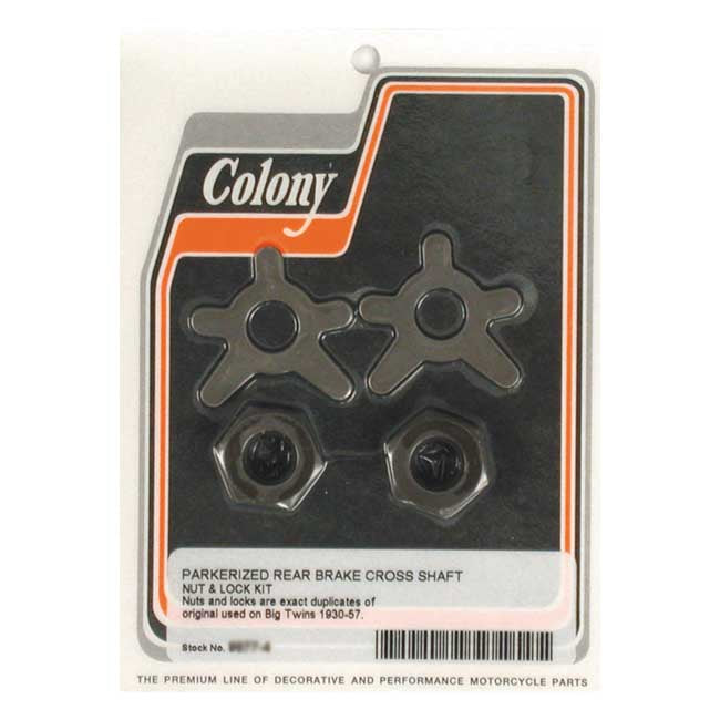 Colony brake shaft lock & nut kit — 30-57 Big Twin (NU)