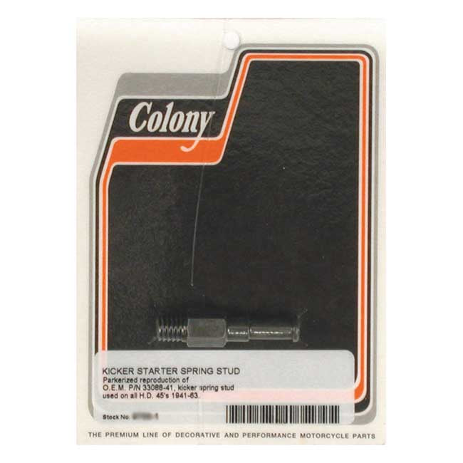 Colony, kickstart return spring stud. Black parkerized