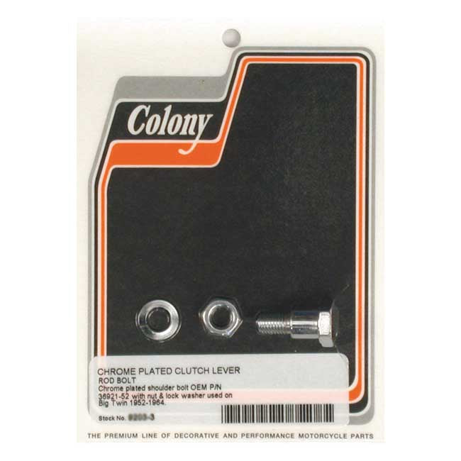 Colony, Mousetrap clutch lever rod bolt kit. Chrome