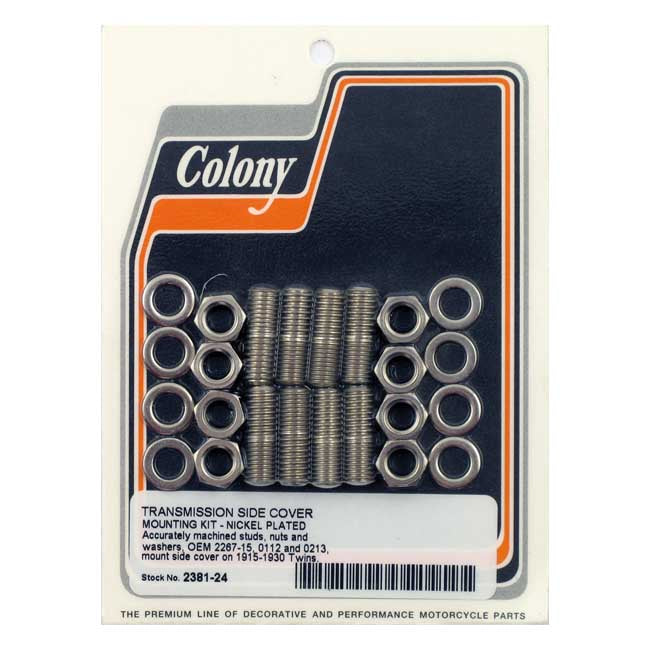 Colony transm side cover mount kit — 1915-1930 H-D