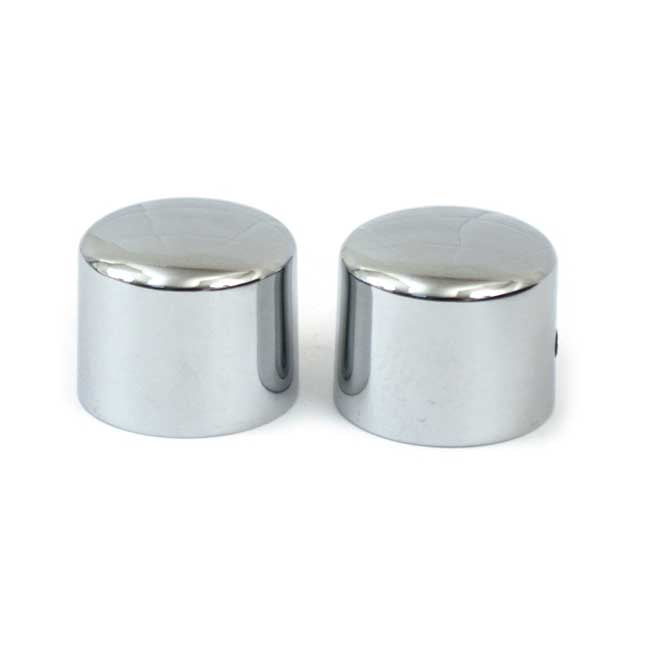 Front axle nut cap kit. Chrome — 88-06 FXSTS (Excl. 97-06 FLST models) (NU)