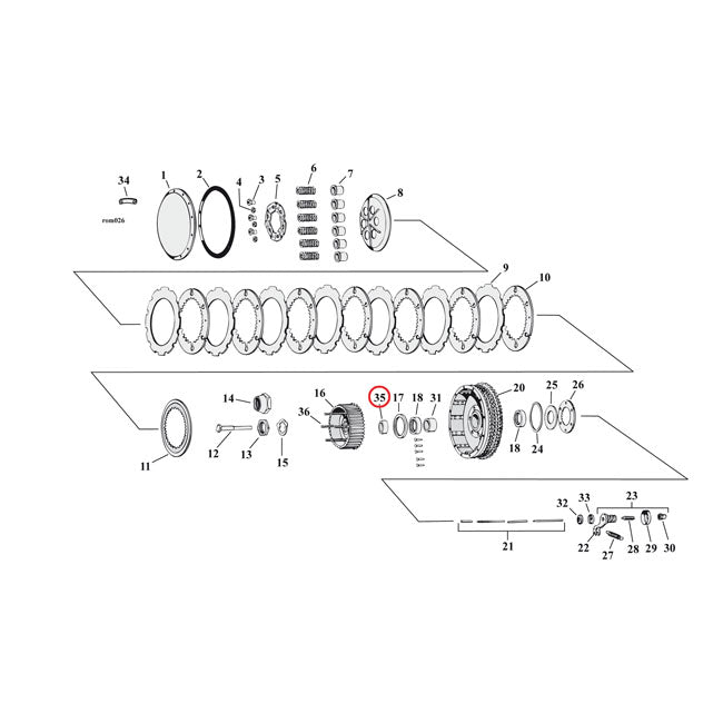 Spacer, clutch hub bearing race