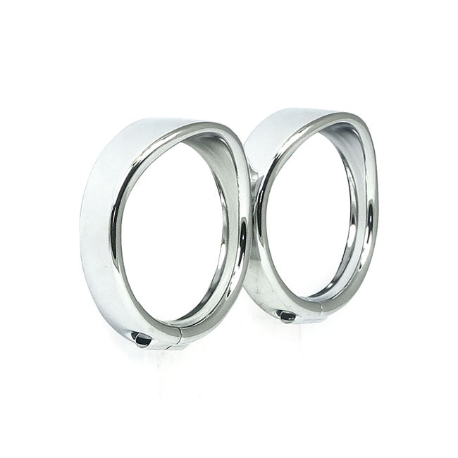 Recessed trim rings with visor. turn signals. Chrome
