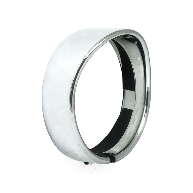 Recessed trim ring with visor. 5-3/4" headlamp. Chrome — 94-15 FXLR; FXST/B; 08-17 FLSTSB; FXS; 16-17 FXSE; 94-99 FXSTC; 94-17 Dyna (excl. FXDF and FLD with 7" headlamp); 04-21 XL883/L/N/R; 1200L/N/R/T/X/XS; 16-20 XL1200CX; 2005 VRSCB